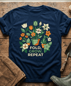 Origami Fold Grow Repeat Flowers T-Shirt