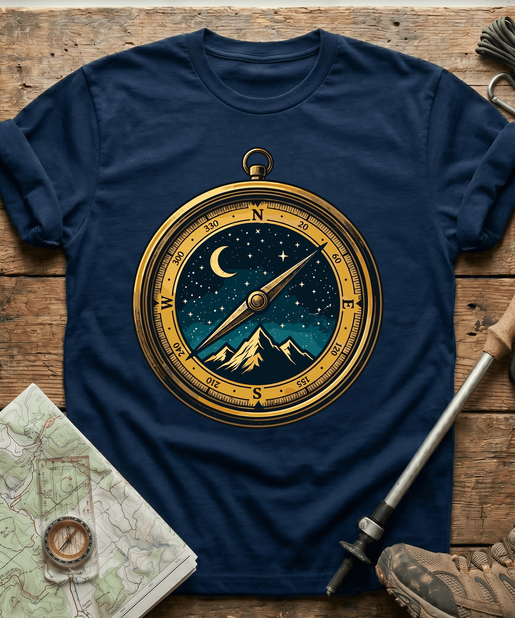 Starry Night Mountain Compass T-Shirt
