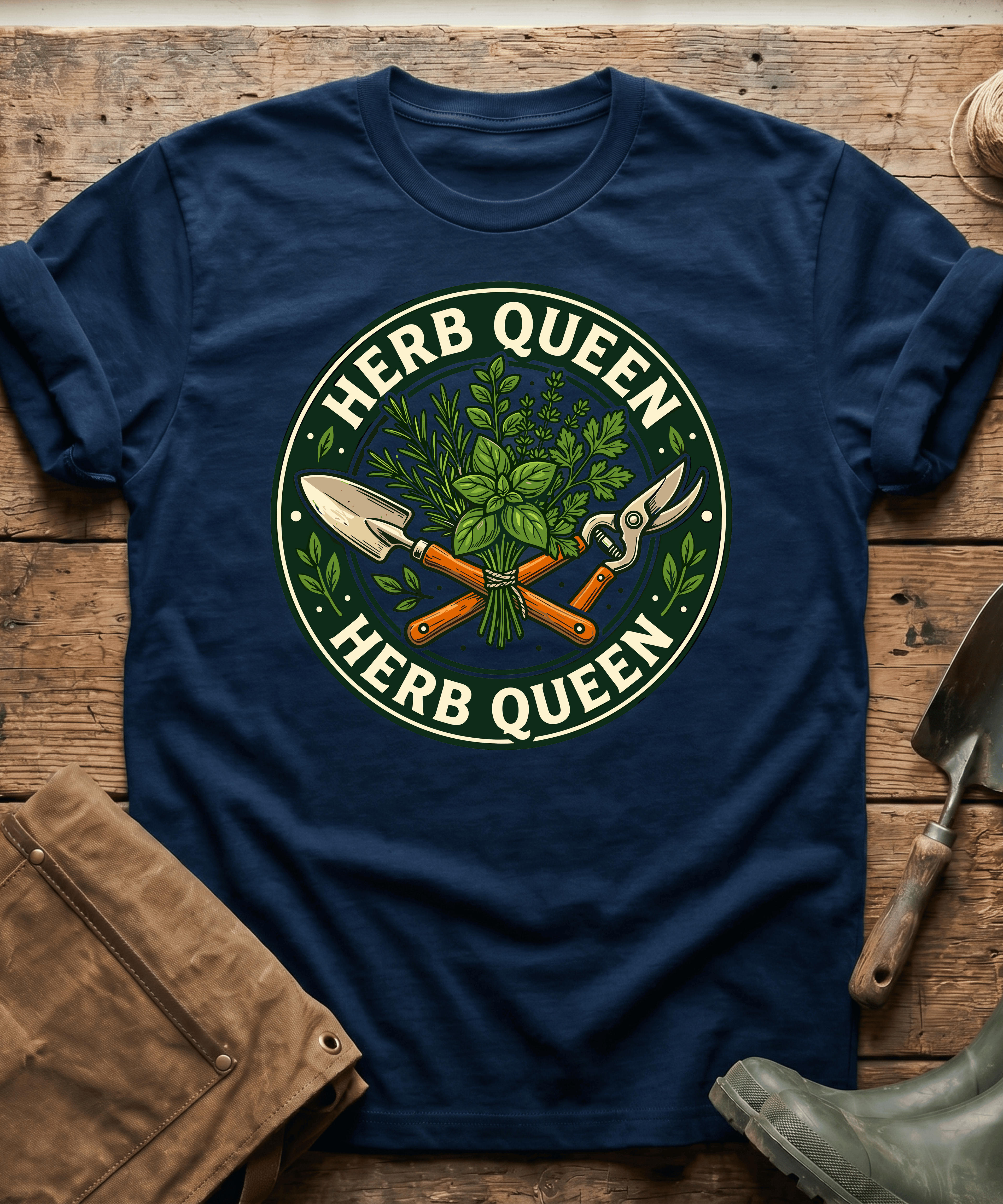 Retro Herb Queen Gardening T-Shirt