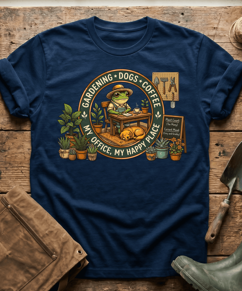 My Office Happy Place Frog & Dog T-Shirt