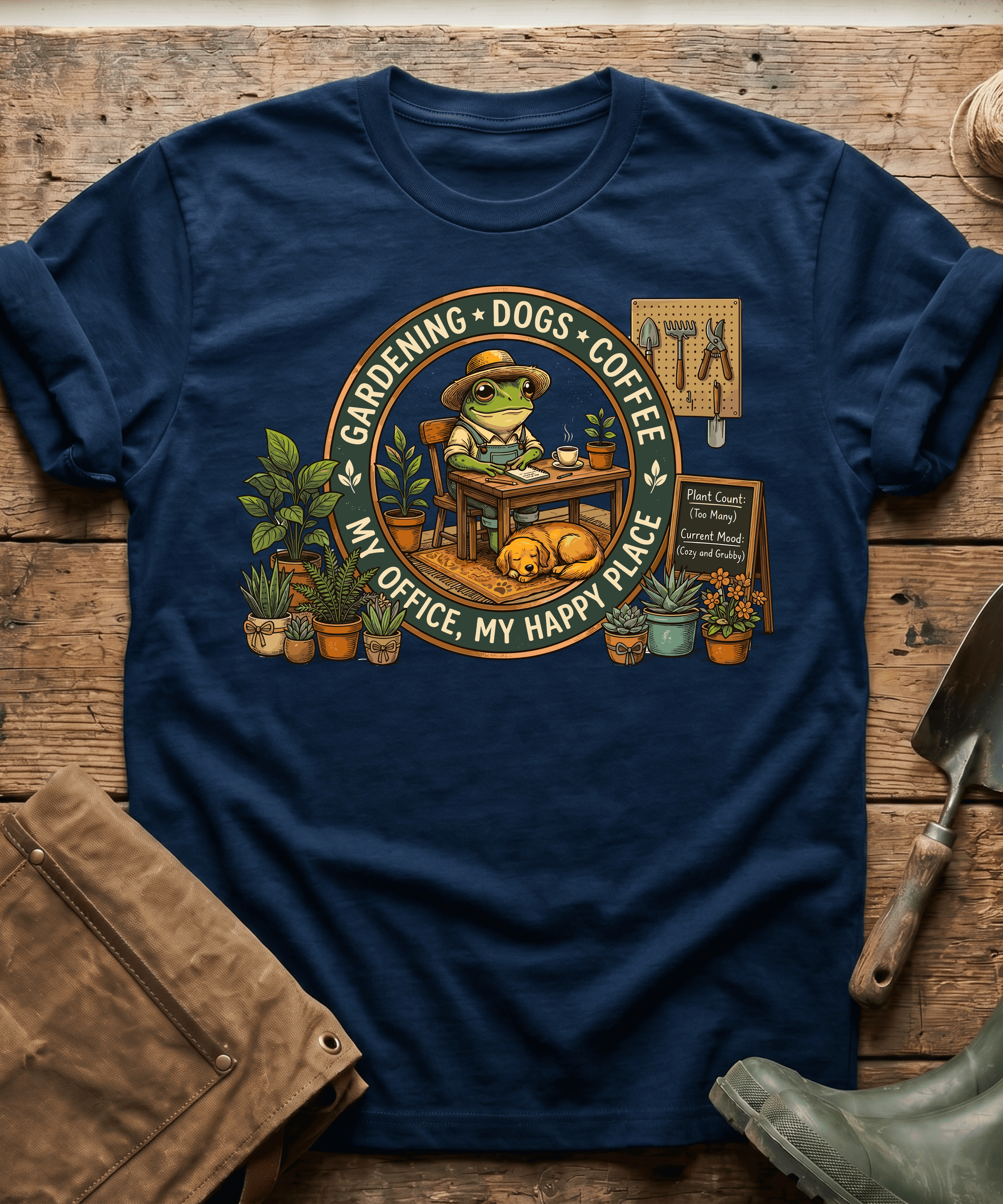 My Office Happy Place Frog & Dog T-Shirt