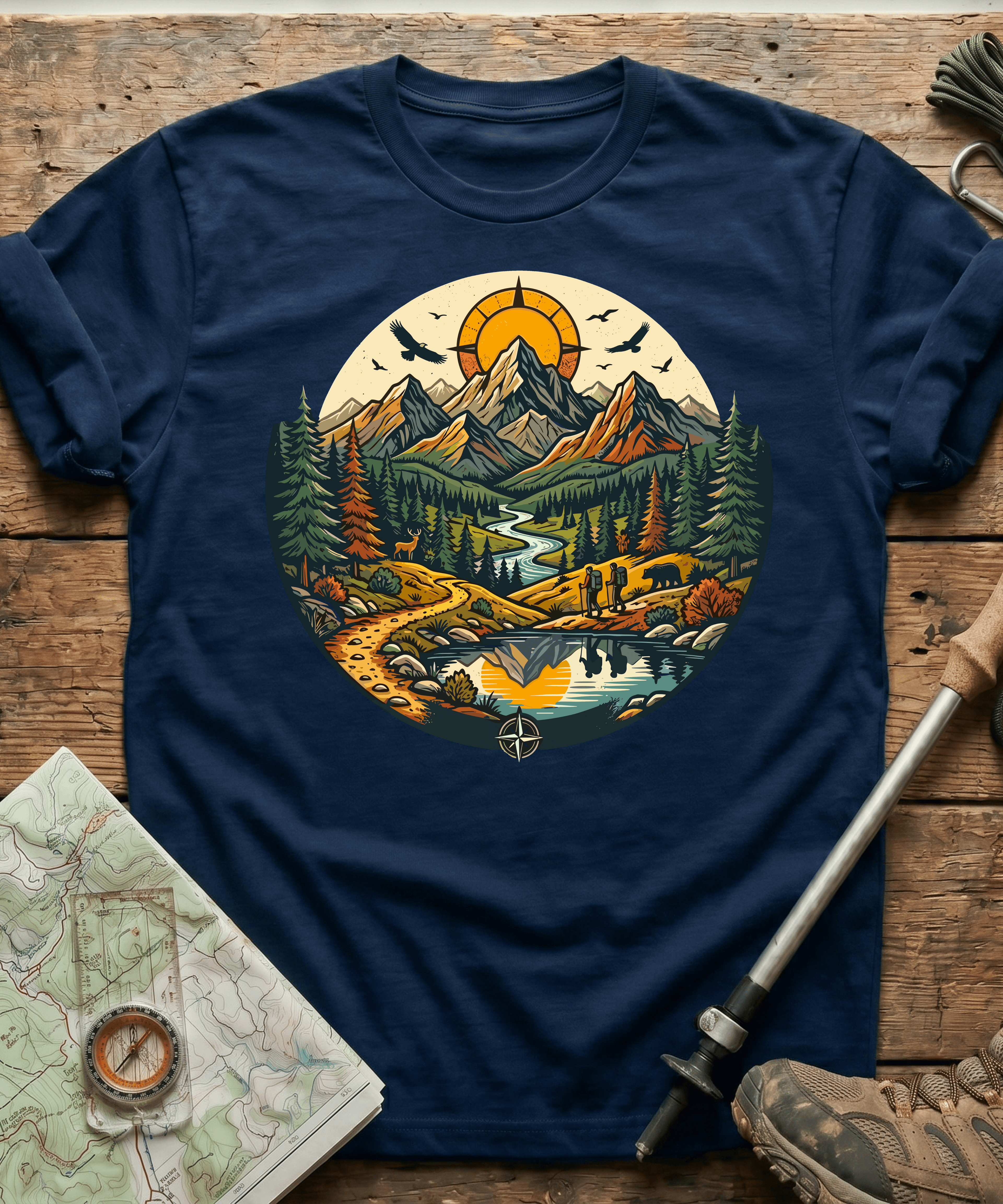 Wilderness Hiking Compass Trails T-Shirt