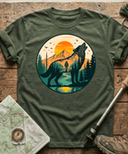 Mountain Hiker Howling Wolf Badge T-Shirt