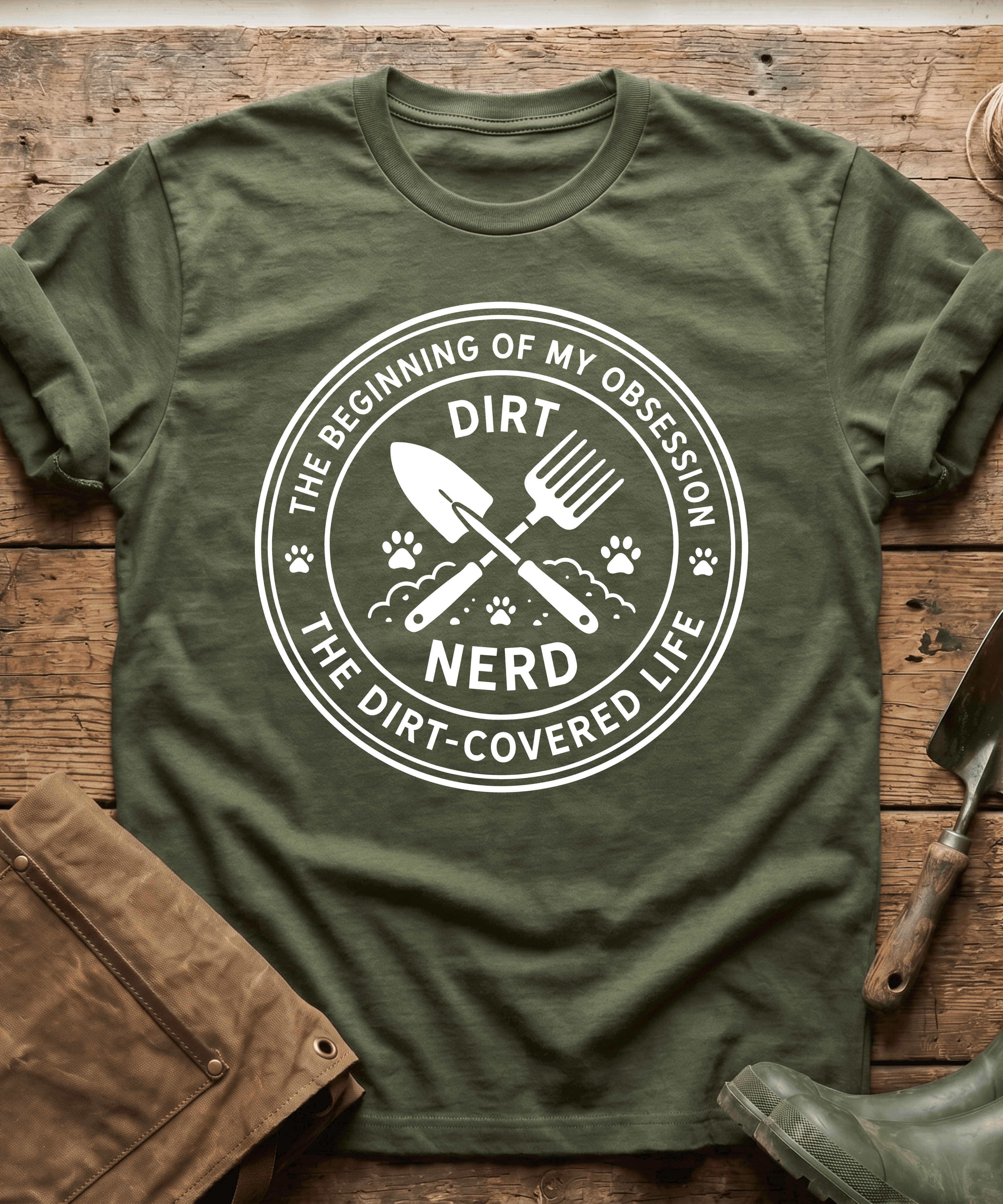 The Dirt Covered Life Gardening Emblem T-Shirt