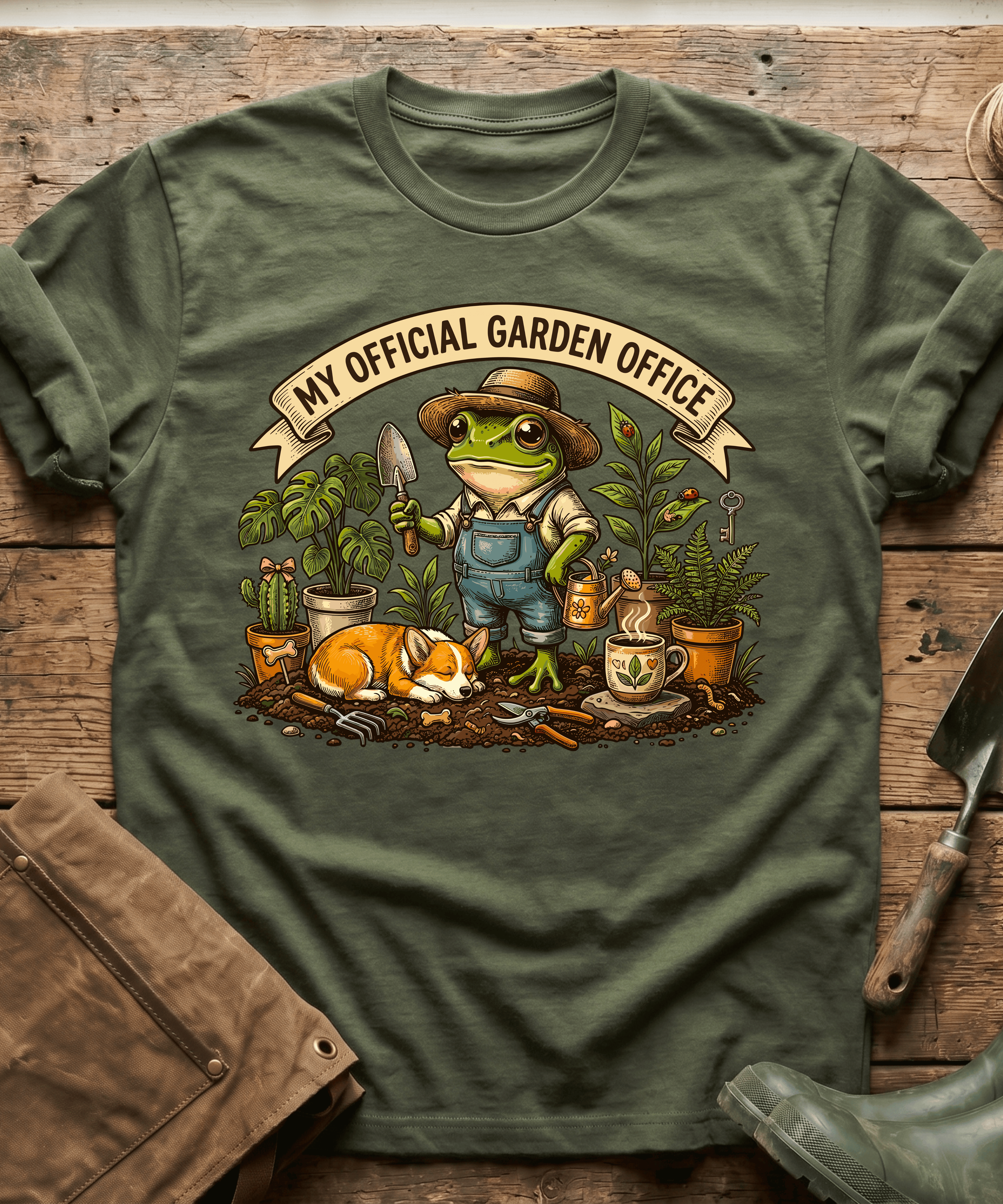 My Official Garden Office Frog Corgi T-Shirt