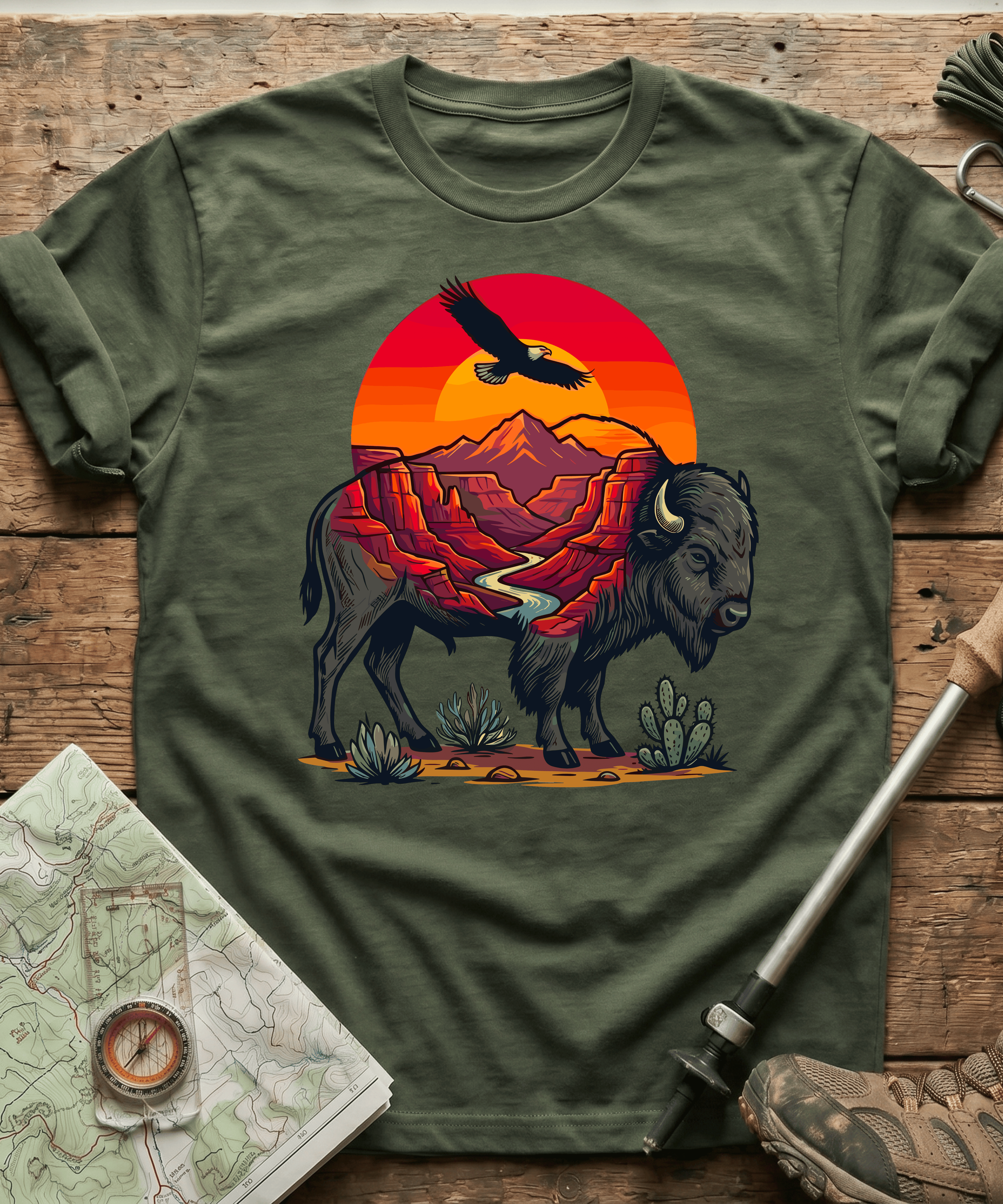 Desert Canyon Bison Eagle T-Shirt