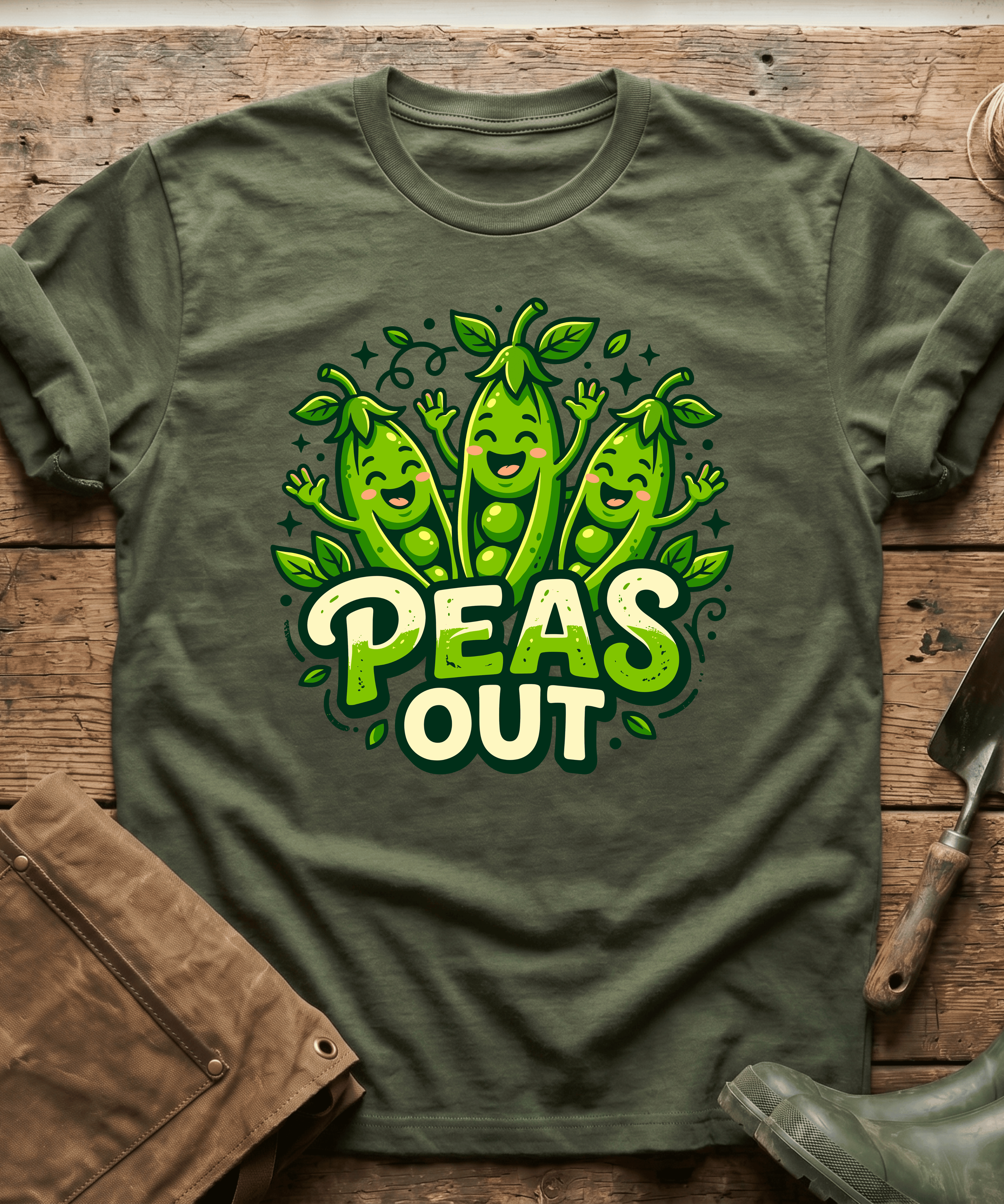 Cute Peas Out Funny Gardening T-Shirt