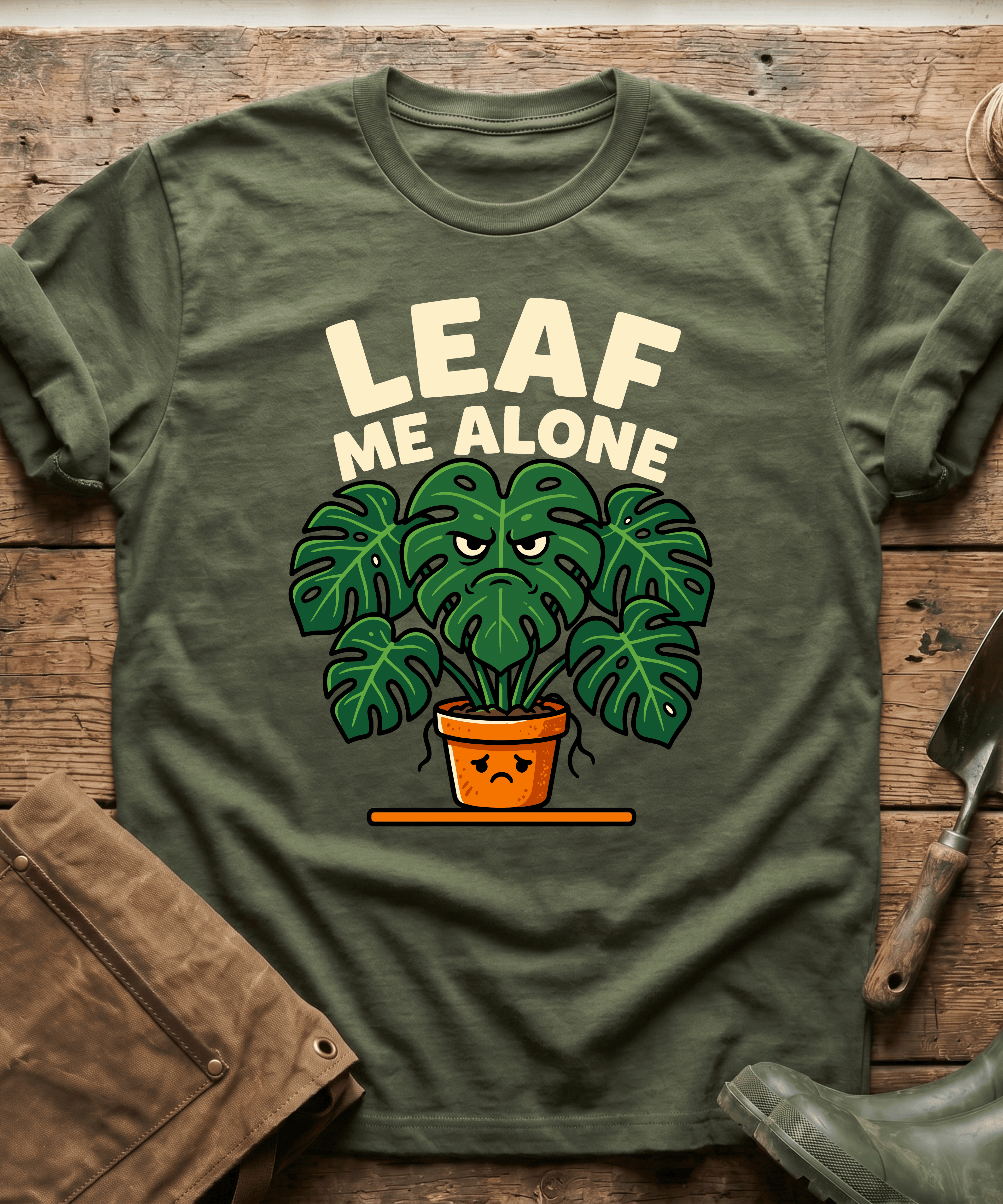 Funny Leaf Me Alone Monstera Plant T-Shirt