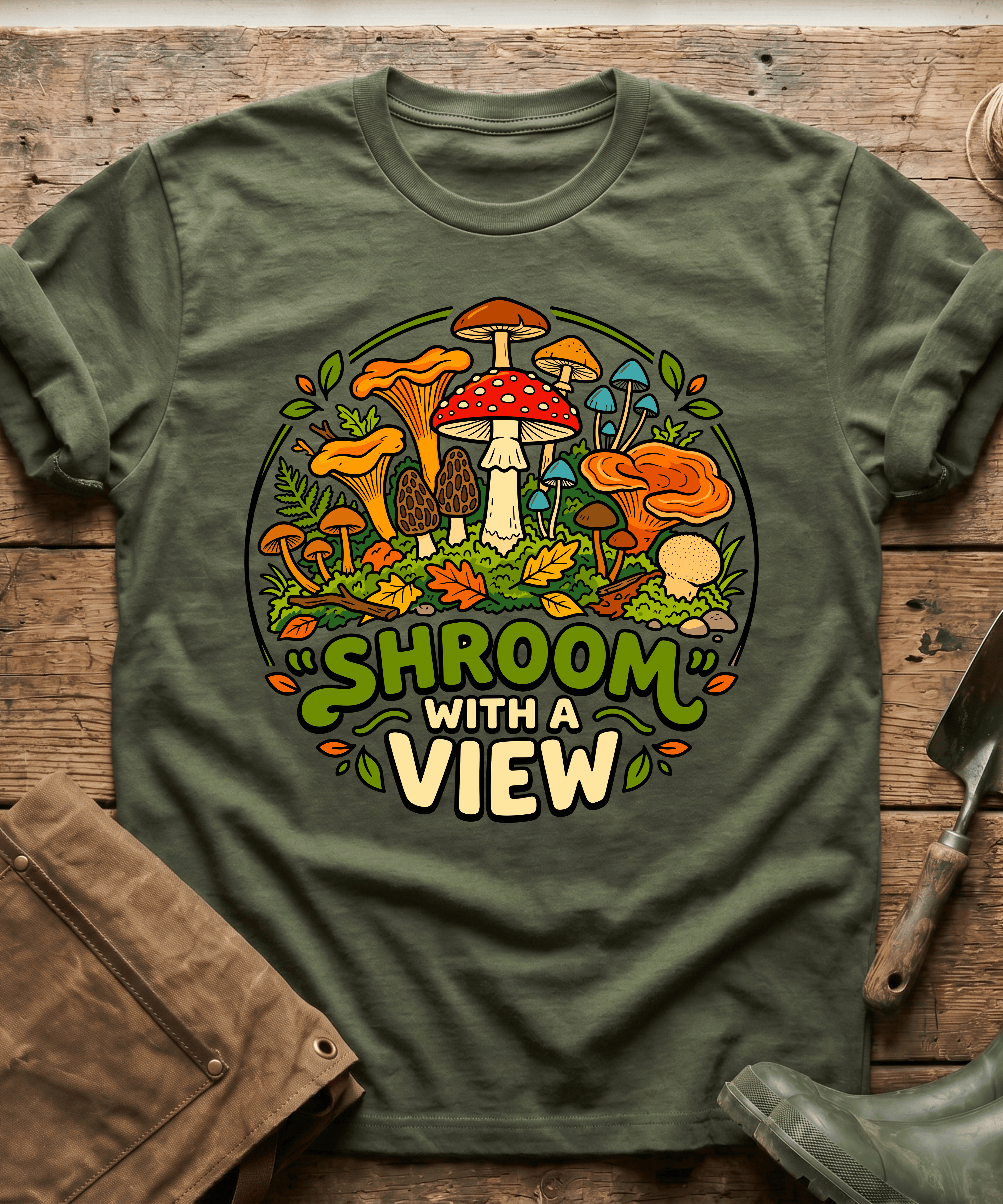 Shroom With A View Wild Mushrooms T-Shirt