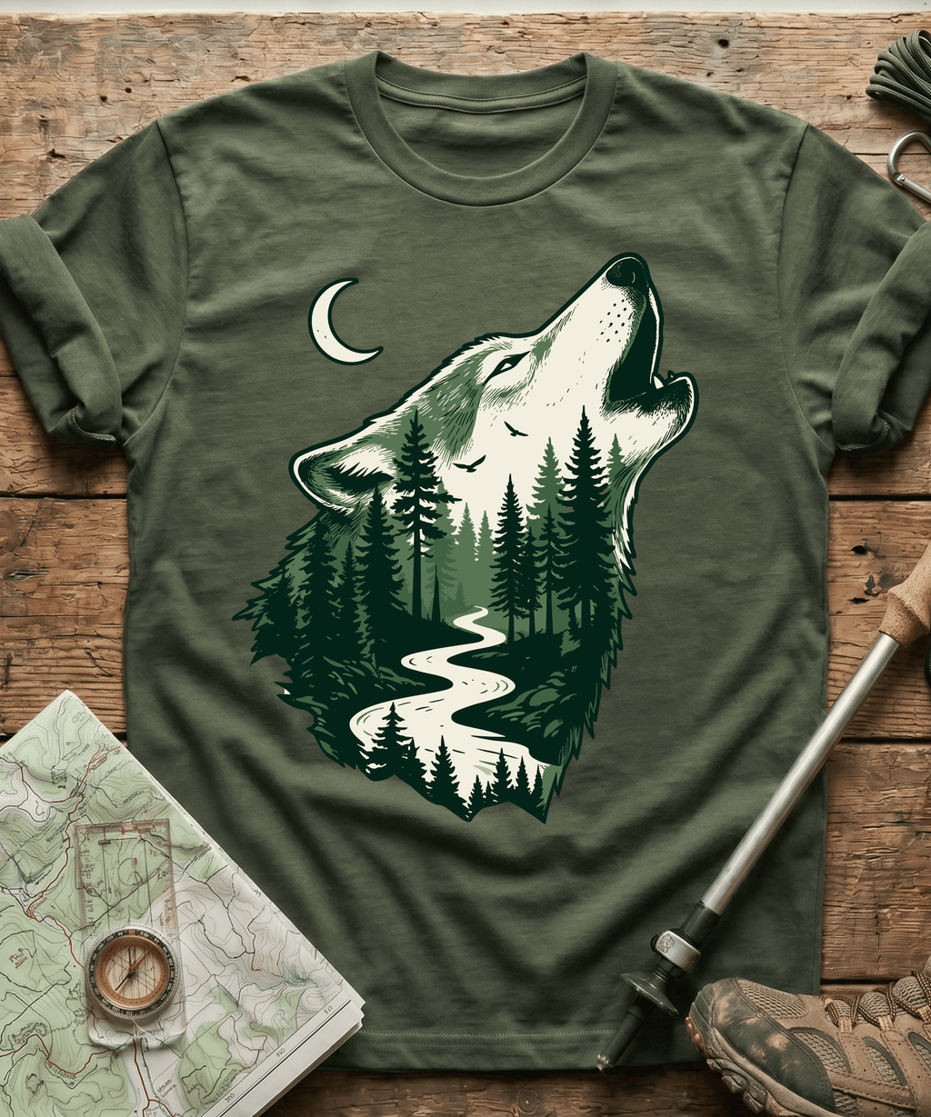 Howling Wolf Forest River T-Shirt