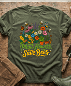 Plant Flowers Save The Bees Gardening T-Shirt