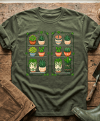 Botanical Houseplants Succulent Shelves T-Shirt