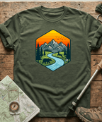 Wildlife Mountain River Badge T-Shirt