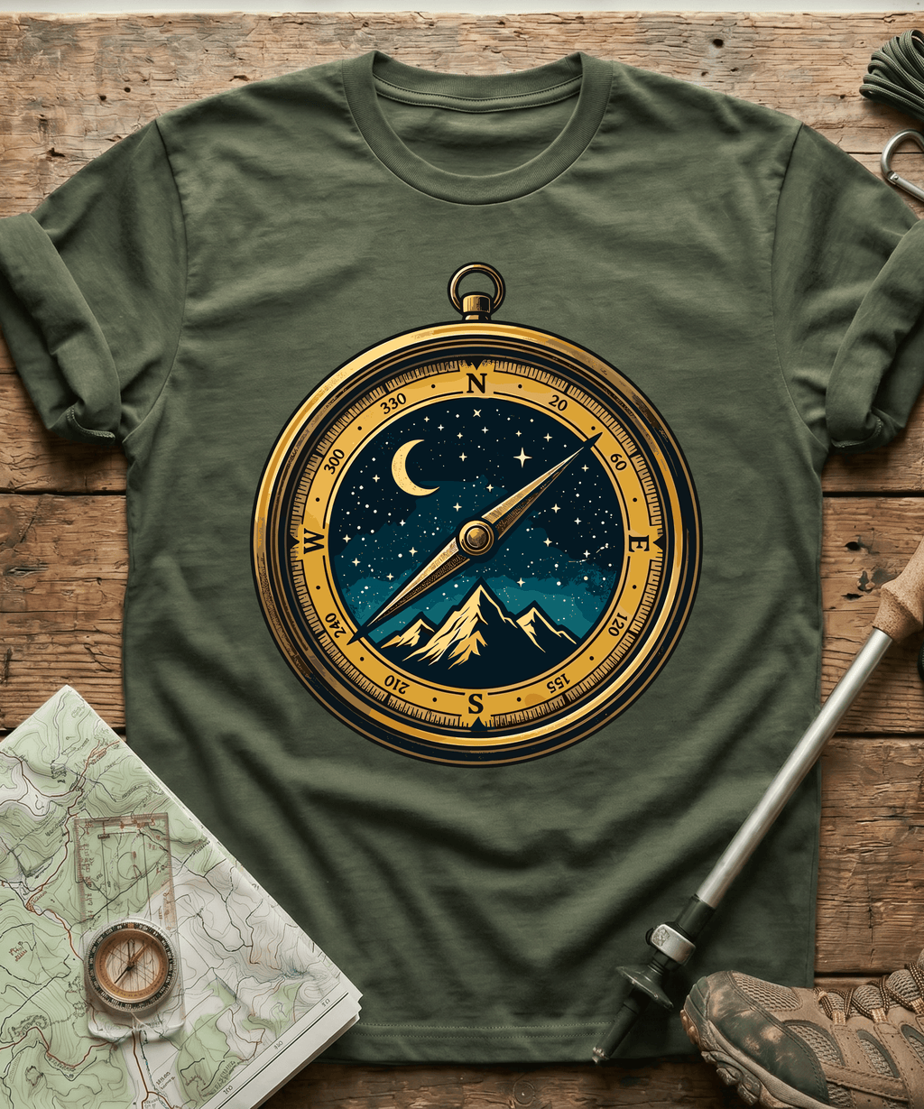 Starry Night Mountain Compass T-Shirt