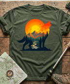Wilderness Howling Wolf Sunset T-Shirt