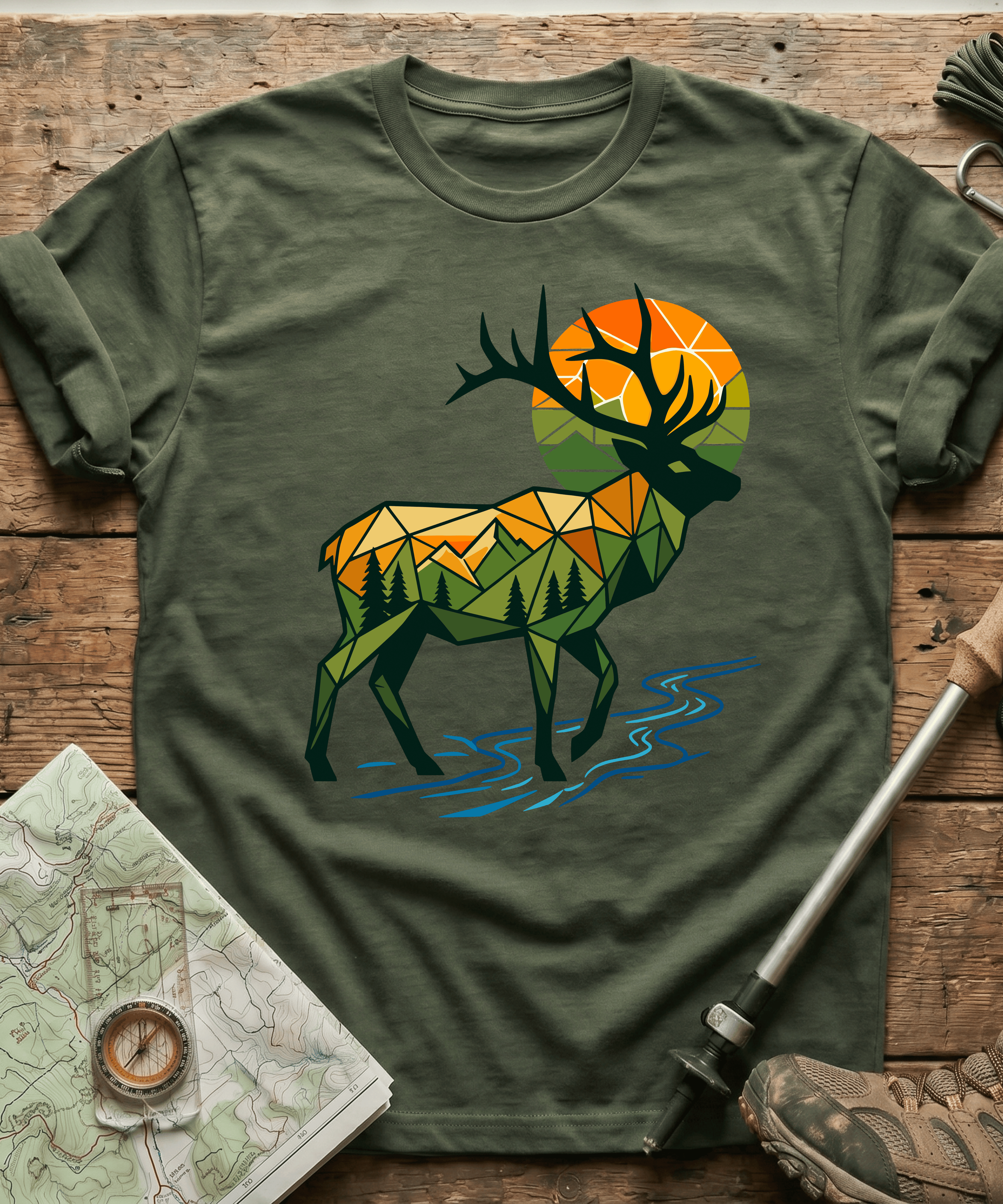 Geometric Elk Wilderness T-Shirt