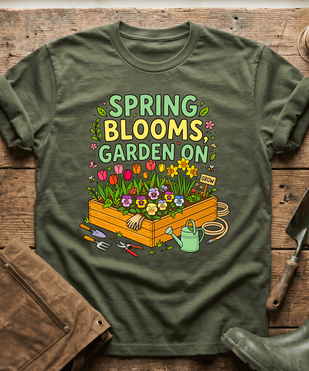 Spring Blooms Garden On T-Shirt