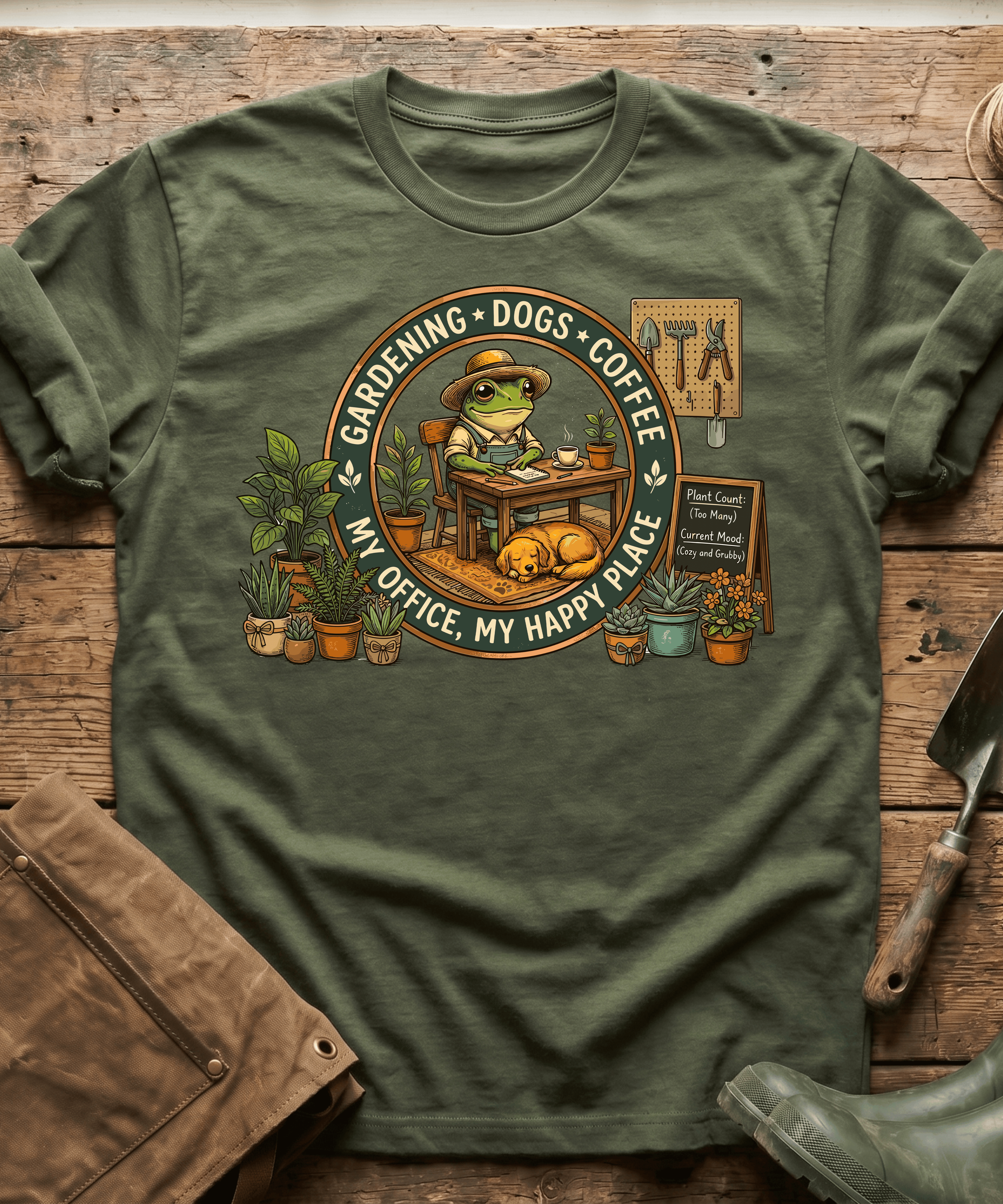My Office Happy Place Frog & Dog T-Shirt