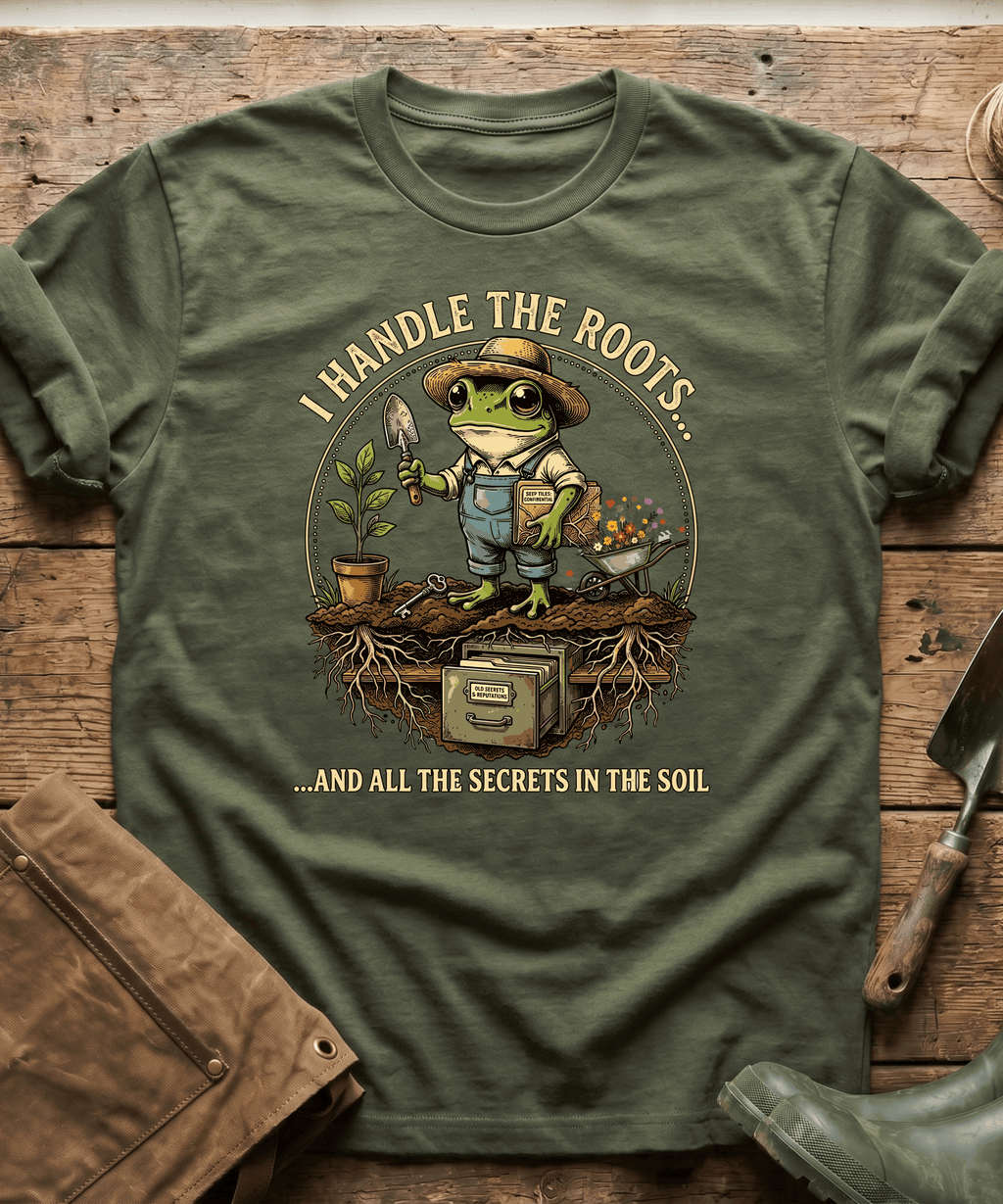 Secrets in the Soil Frog Gardener T-Shirt