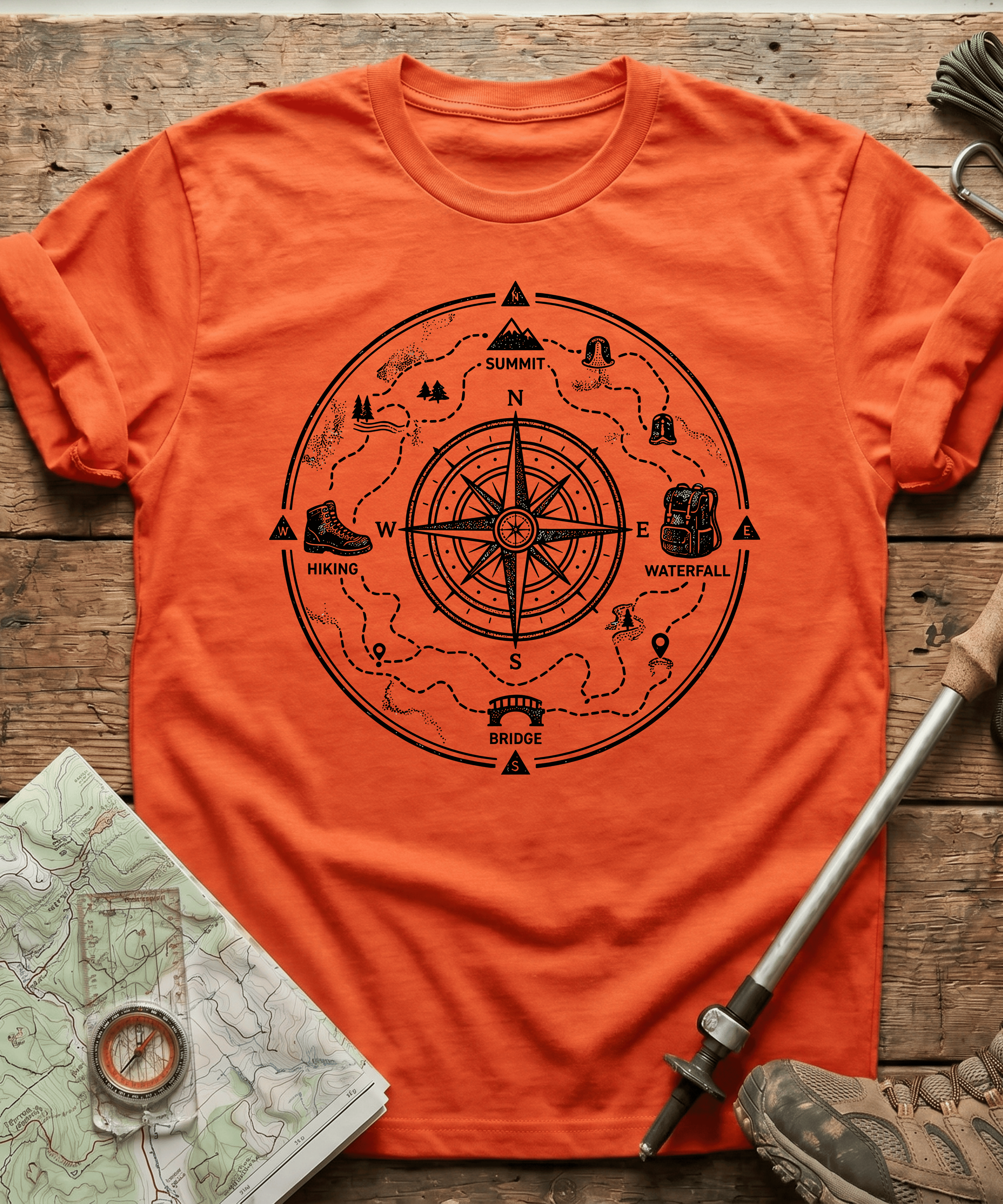 Explorer Compass Blueprint T-Shirt