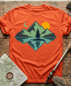 Geometric Mountain Lake Reflection T-Shirt