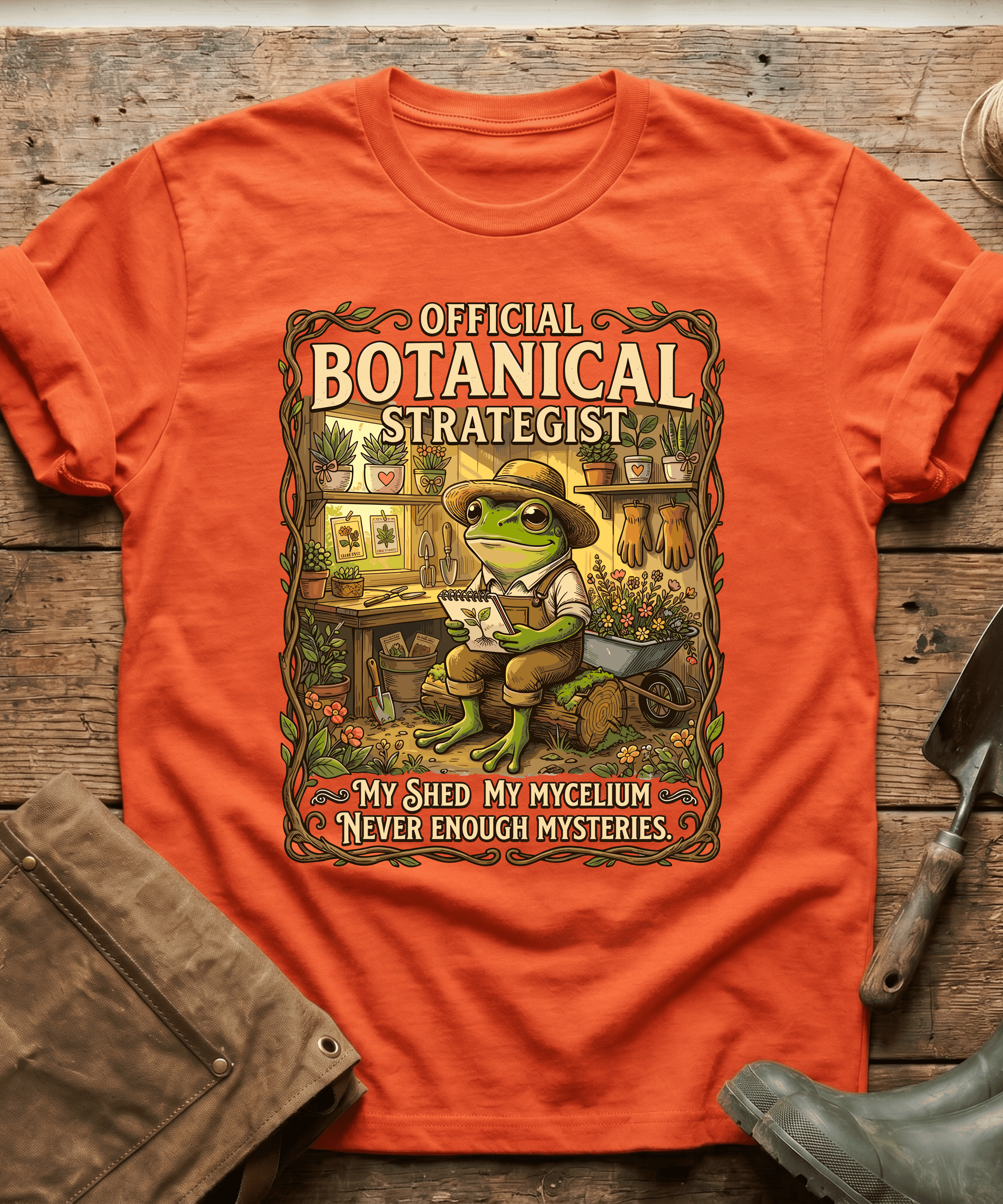 Official Botanical Strategist Frog Gardener T-Shirt