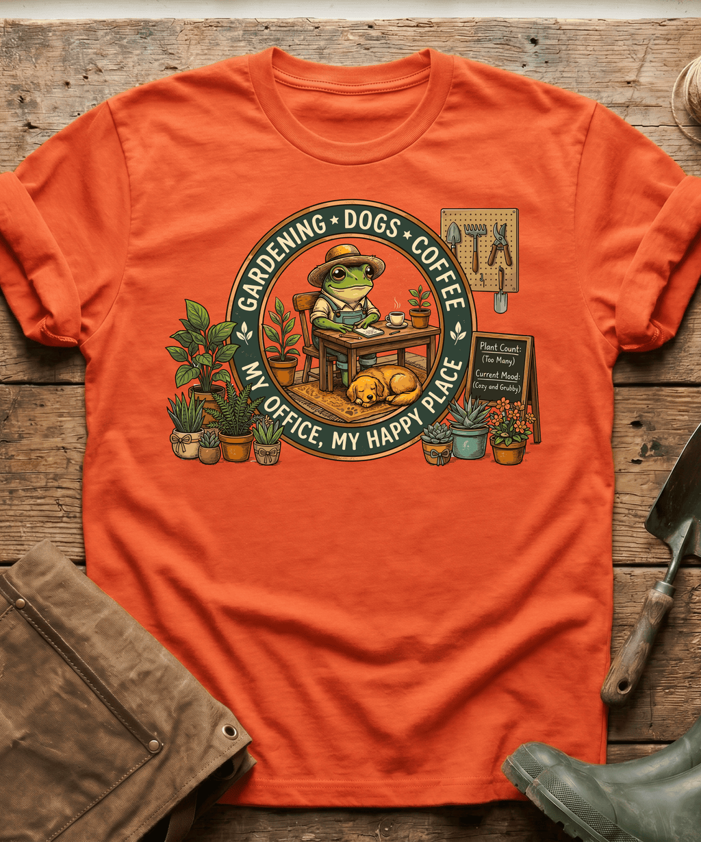 My Office Happy Place Frog & Dog T-Shirt