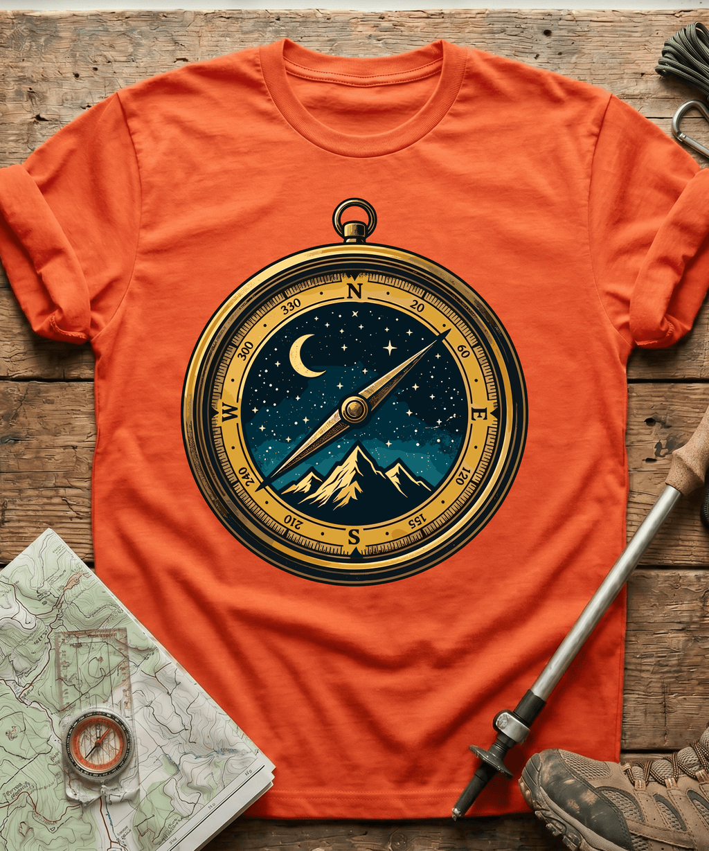 Starry Night Mountain Compass T-Shirt