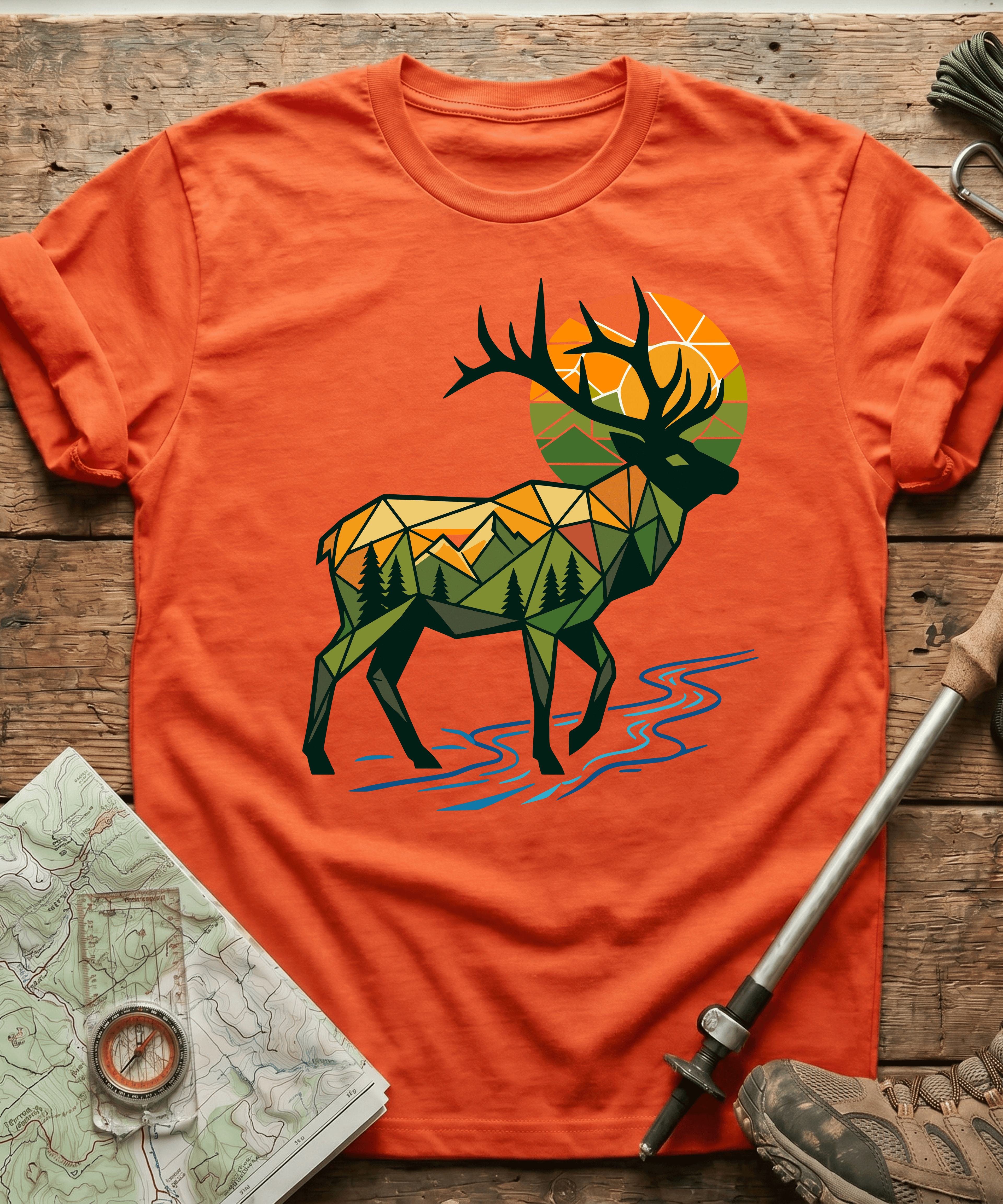 Geometric Elk Wilderness T-Shirt