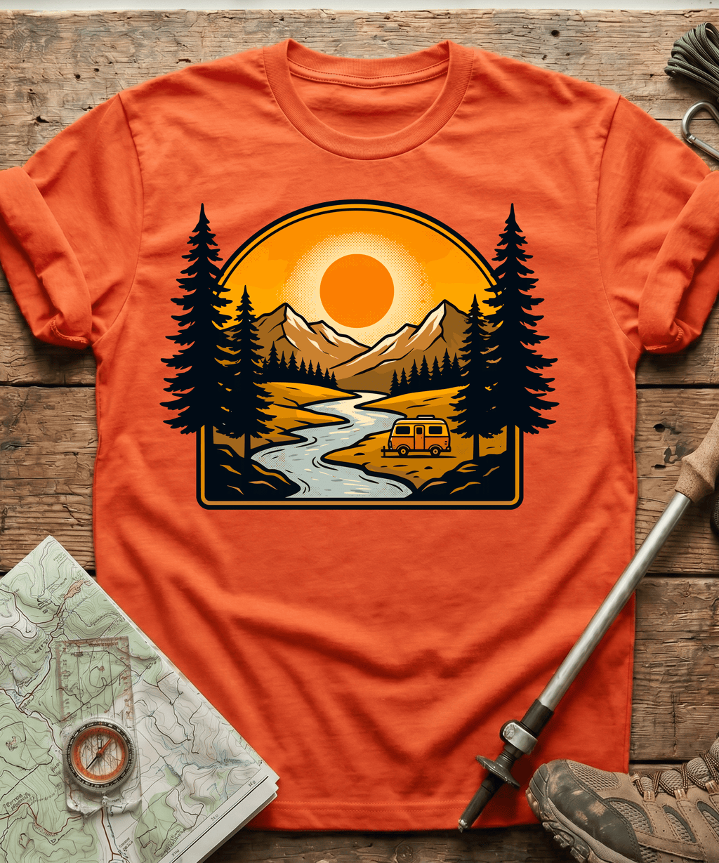 Retro RV Camper Sunset T-Shirt