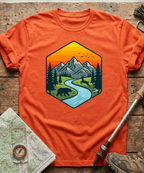 Wildlife Mountain River Badge T-Shirt