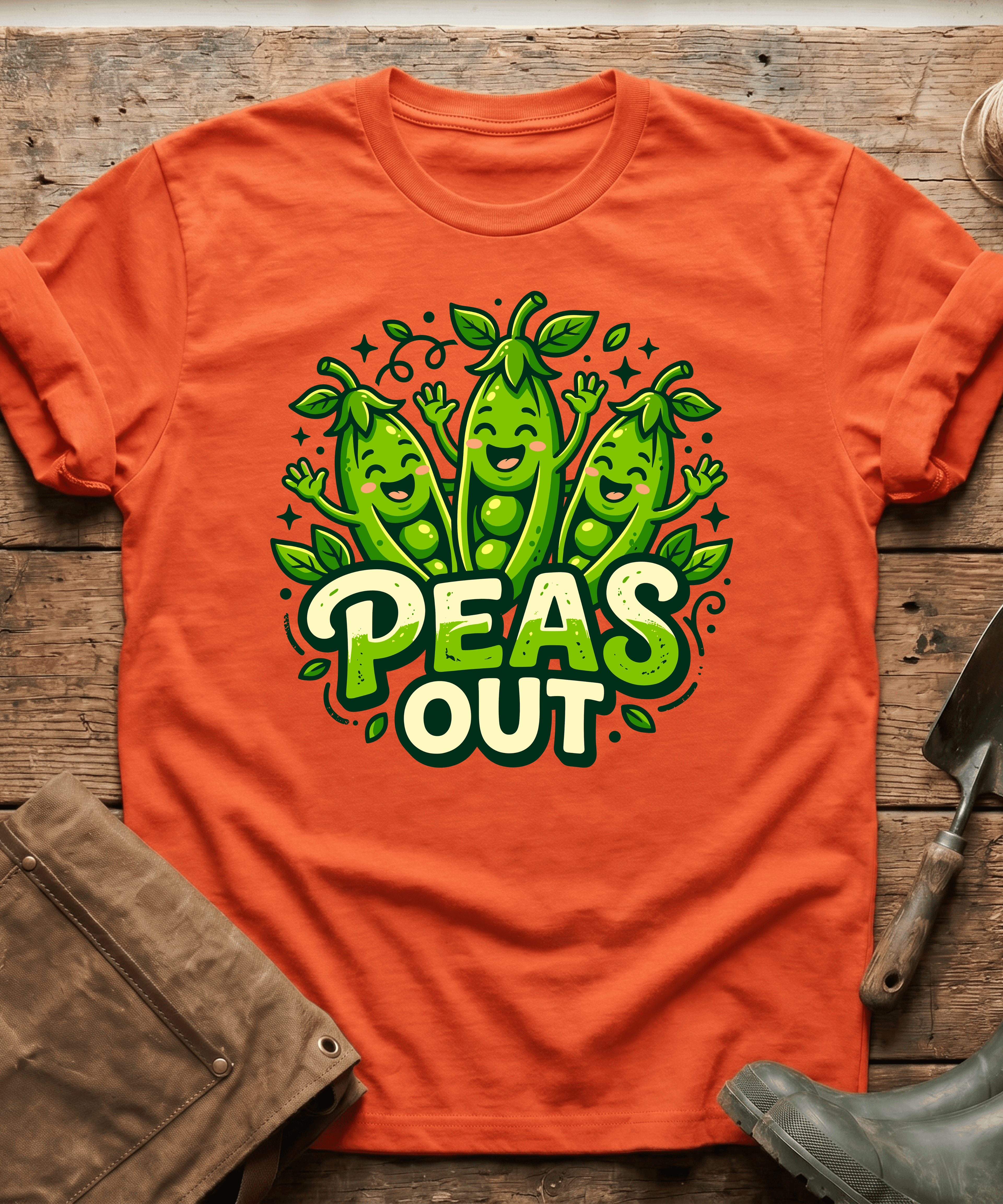 Cute Peas Out Funny Gardening T-Shirt