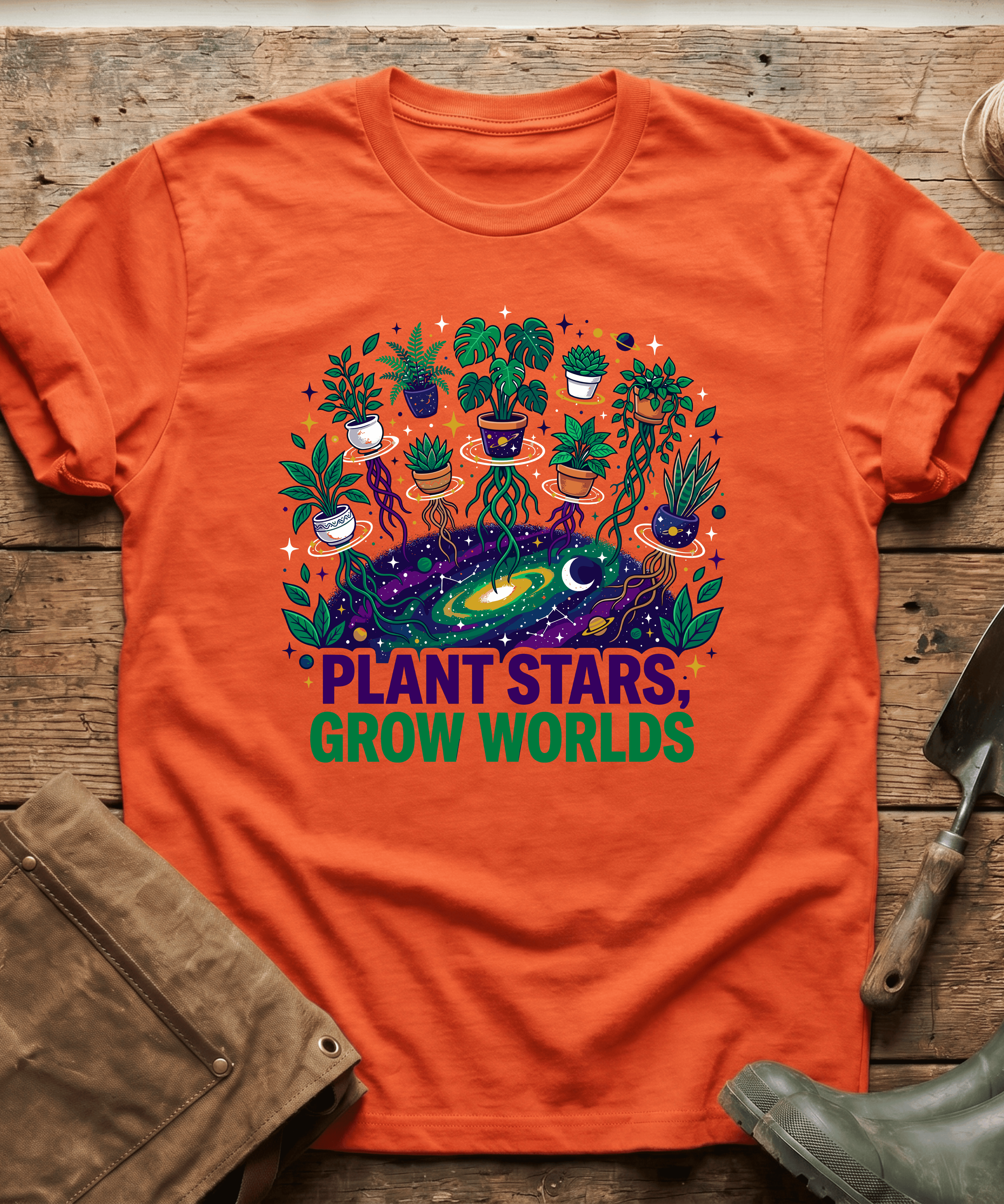 Plant Stars Grow Worlds Space Plants T-Shirt