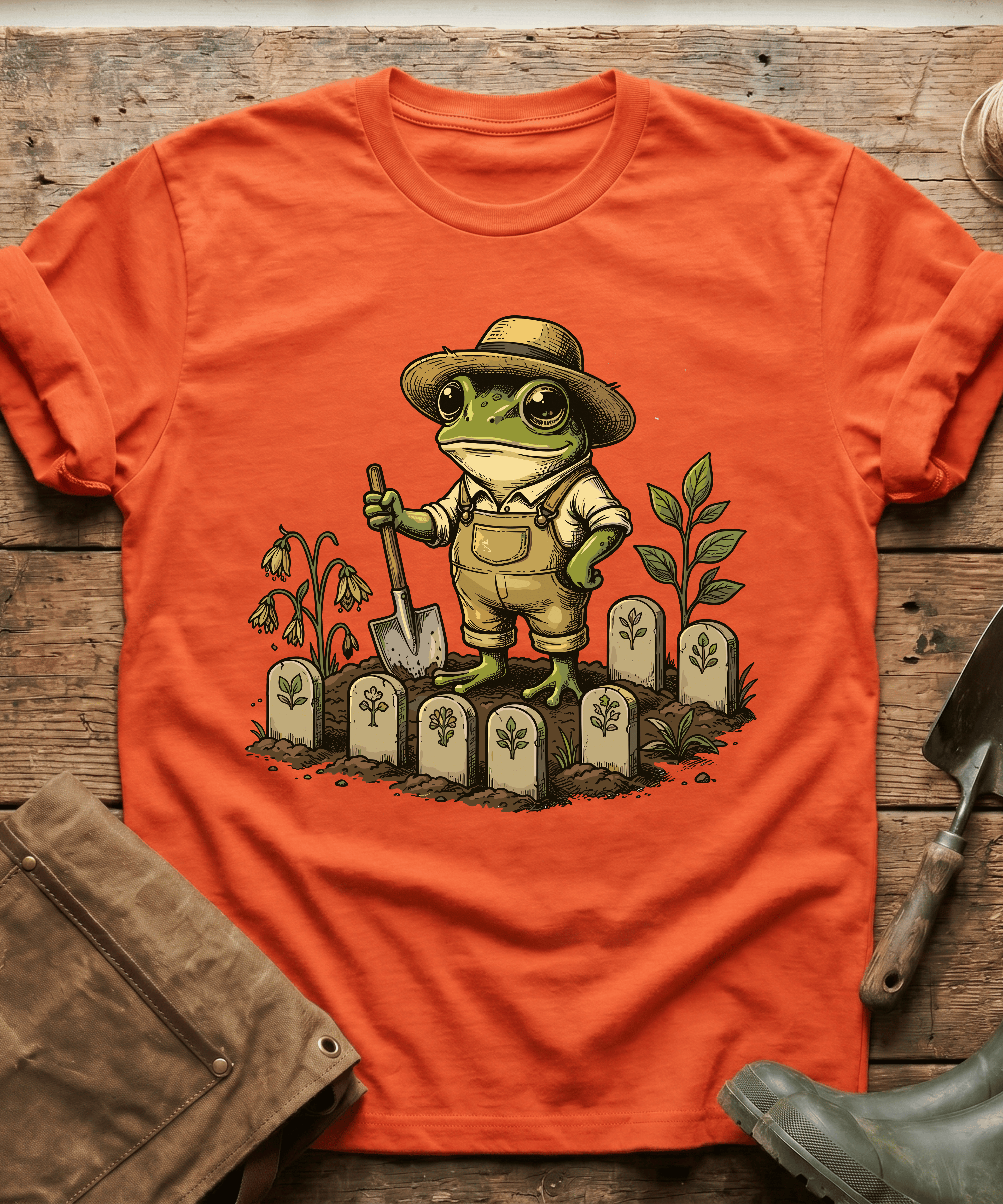 Cute Frog Gardener Sprout Markers T-Shirt