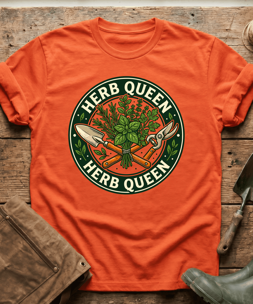 Retro Herb Queen Gardening T-Shirt