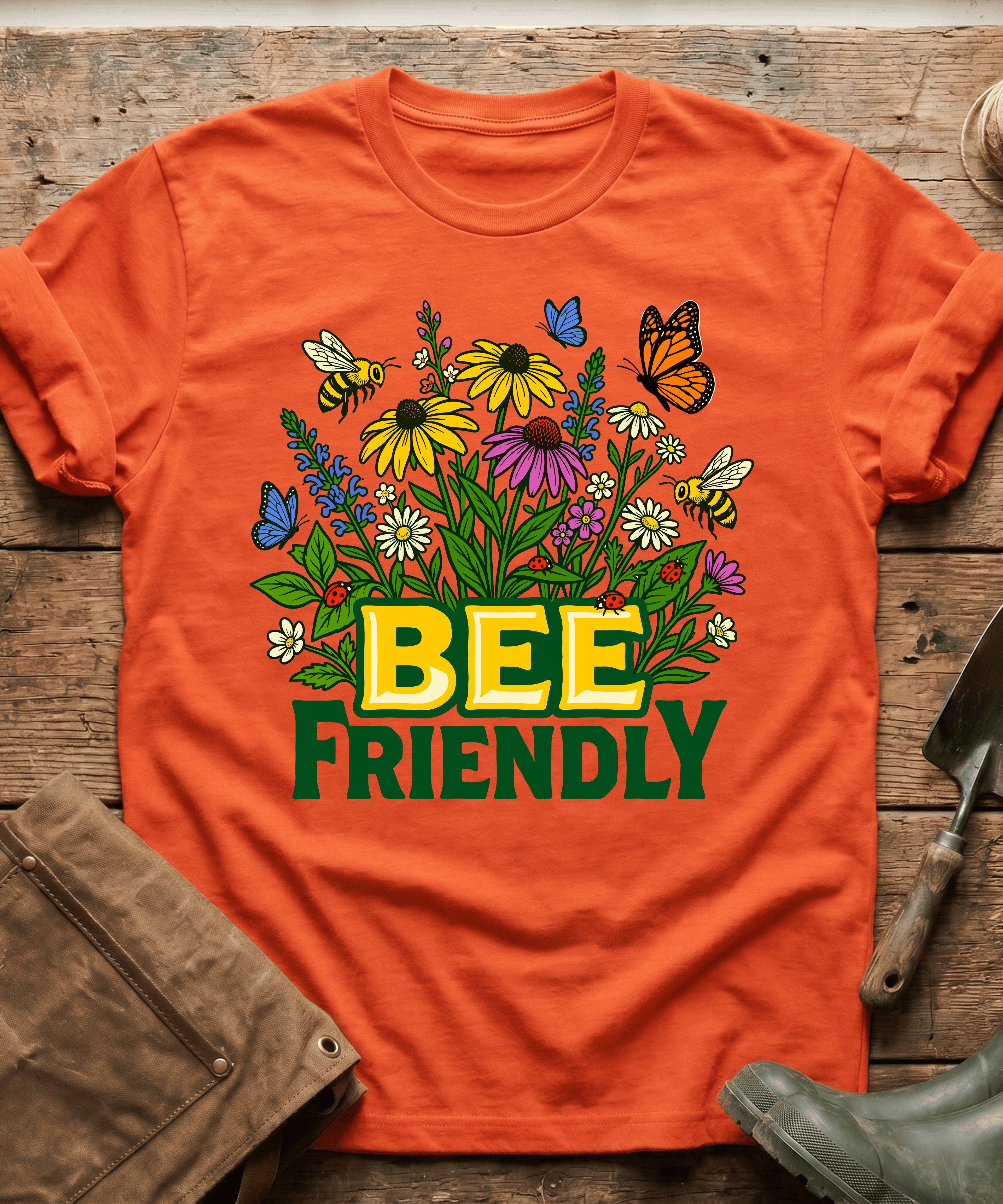 Bee Friendly Wildflowers Gardening T-Shirt