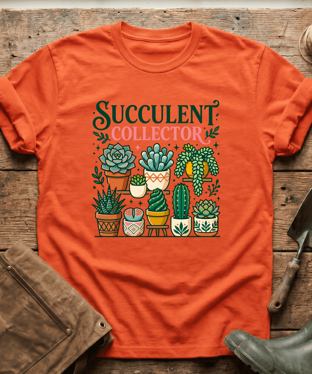 Botanical Succulent Collector Display T-Shirt