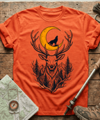 Mystic Night Wolf Moon Stag T-Shirt