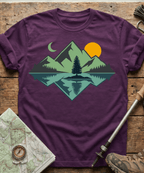 Geometric Mountain Lake Reflection T-Shirt