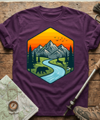 Wildlife Mountain River Badge T-Shirt