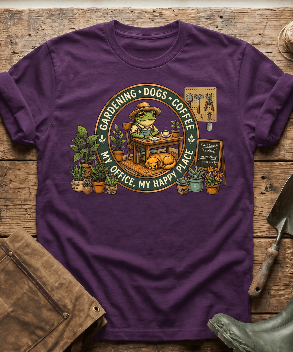 My Office Happy Place Frog & Dog T-Shirt