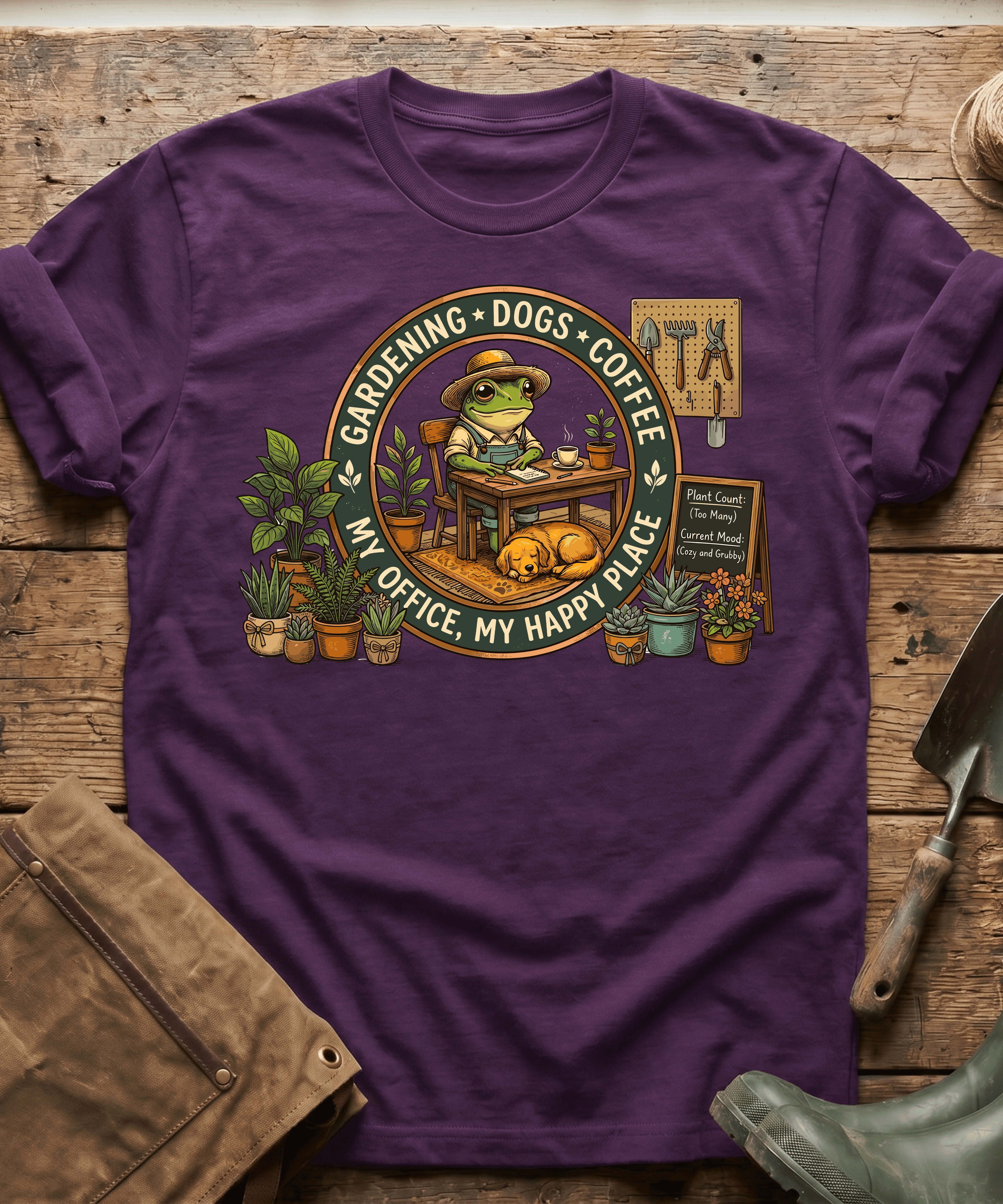 My Office Happy Place Frog & Dog T-Shirt