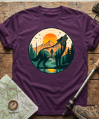 Mountain Hiker Howling Wolf Badge T-Shirt