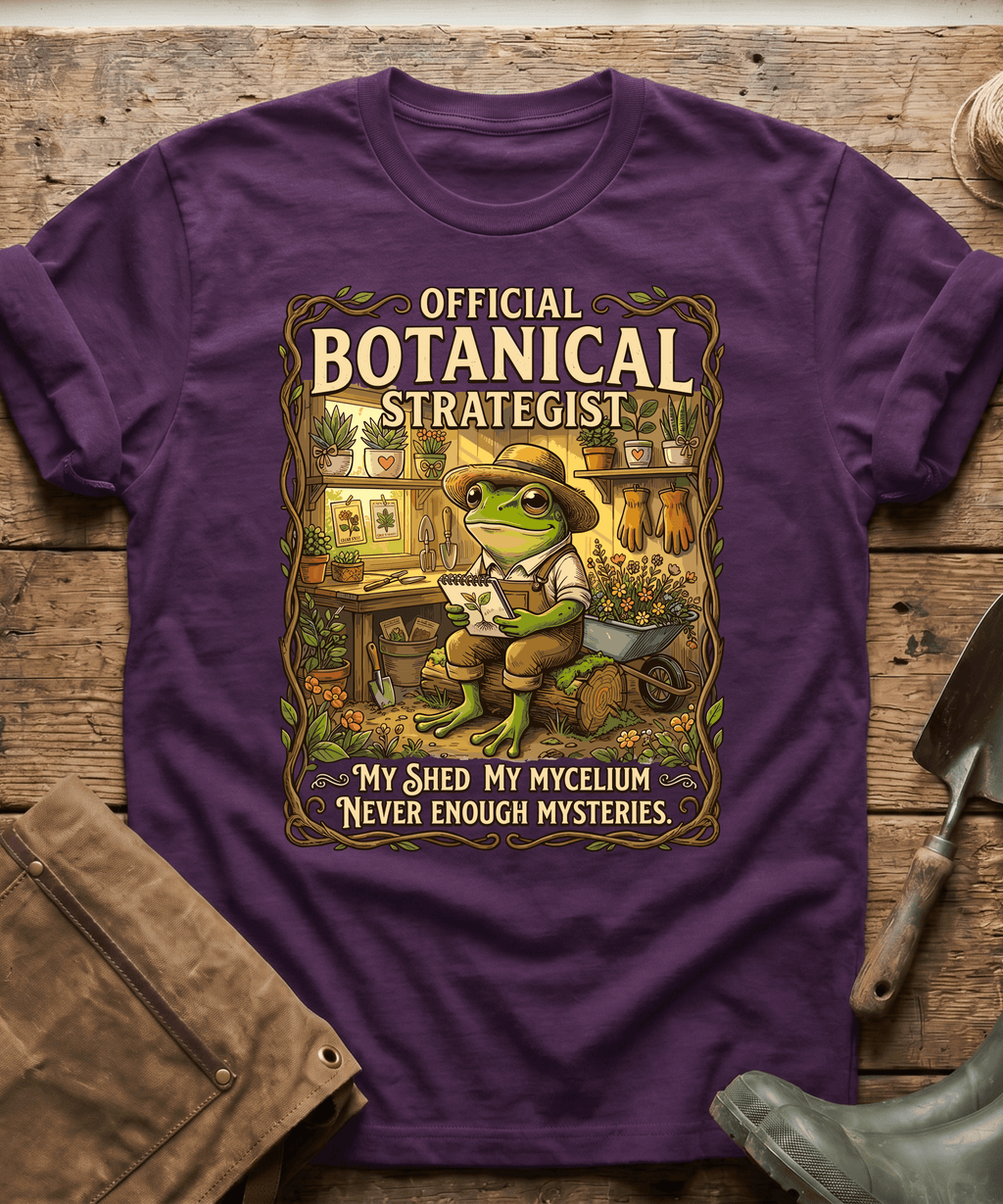 Official Botanical Strategist Frog Gardener T-Shirt