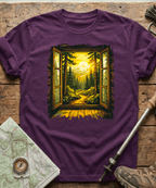 Cabin Window Mountain Sunset T-Shirt
