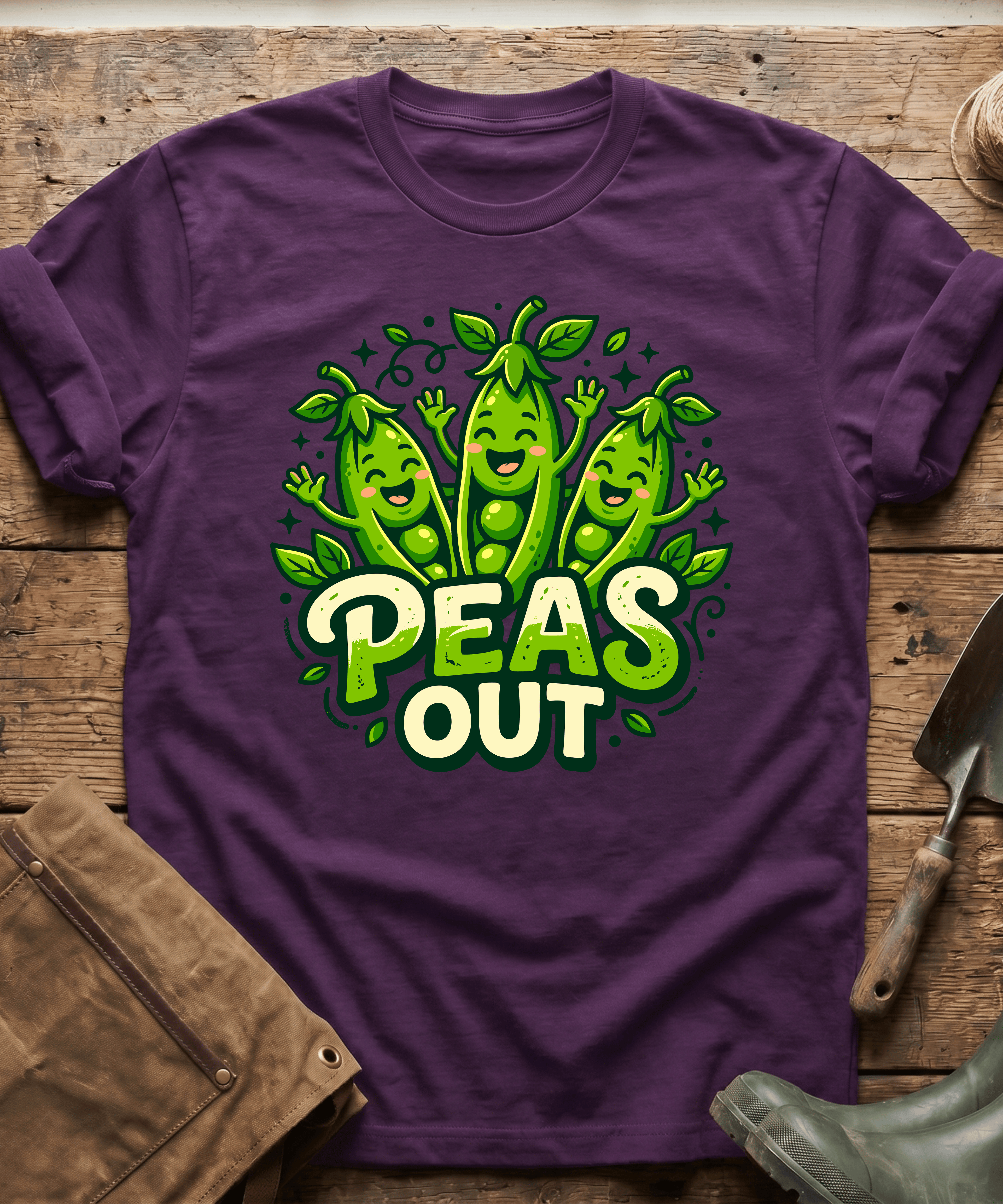 Cute Peas Out Funny Gardening T-Shirt