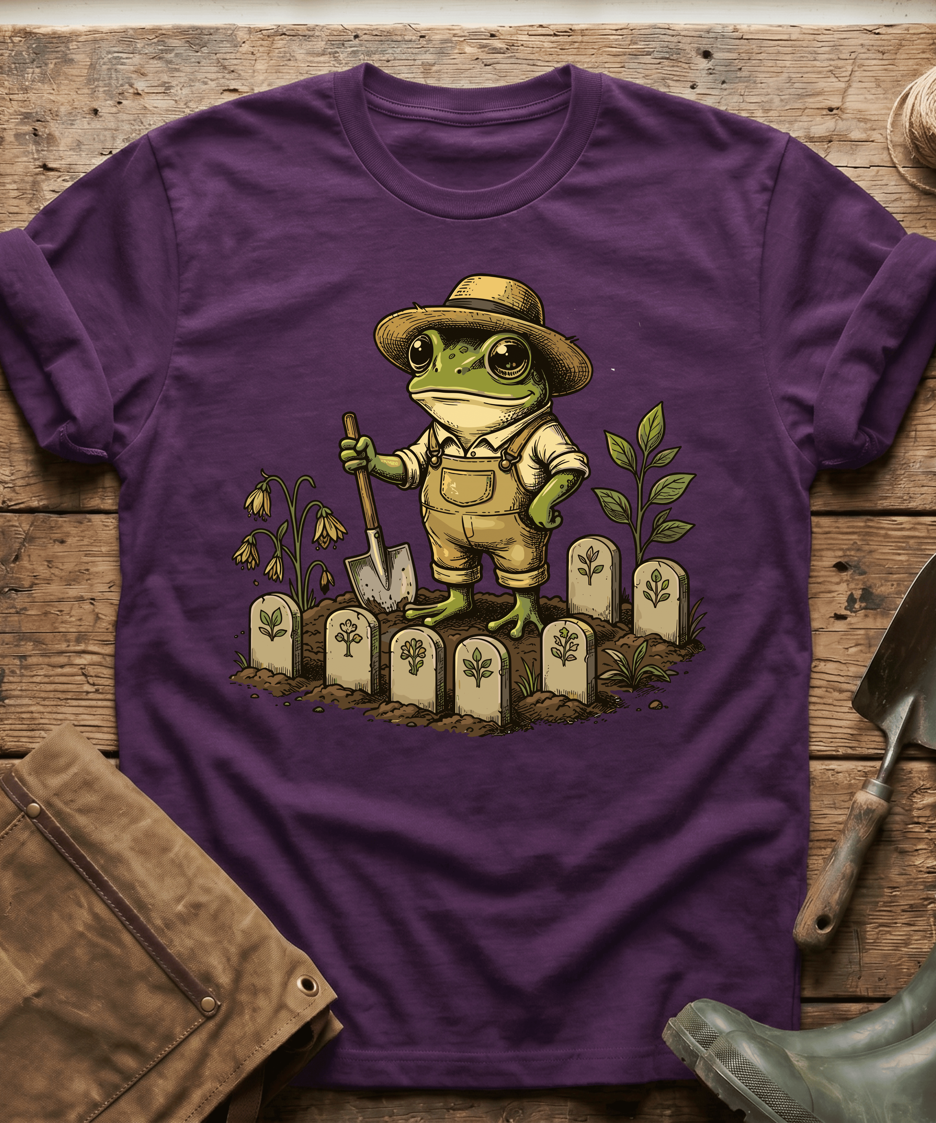 Cute Frog Gardener Sprout Markers T-Shirt