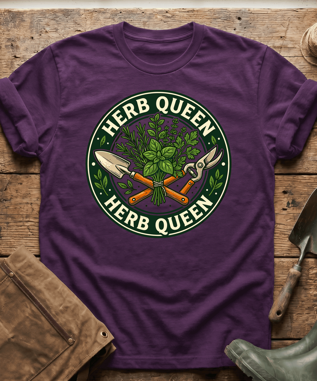 Retro Herb Queen Gardening T-Shirt