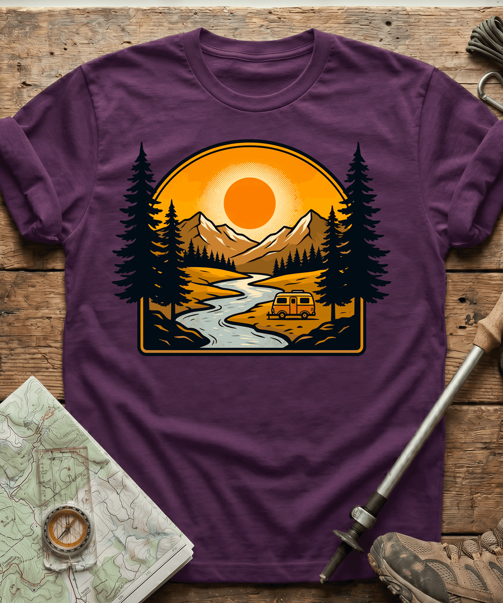 Retro RV Camper Sunset T-Shirt