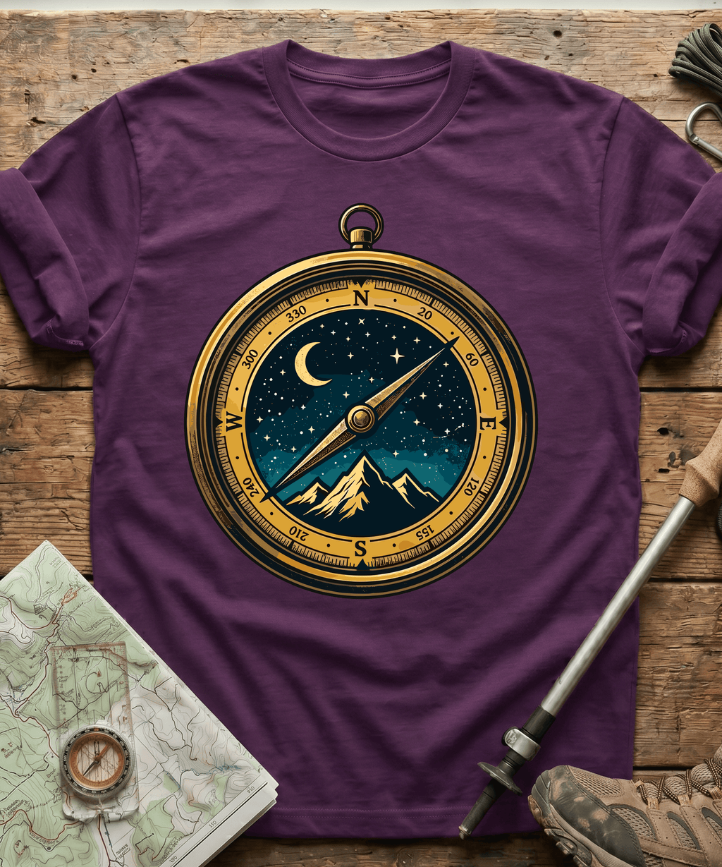 Starry Night Mountain Compass T-Shirt